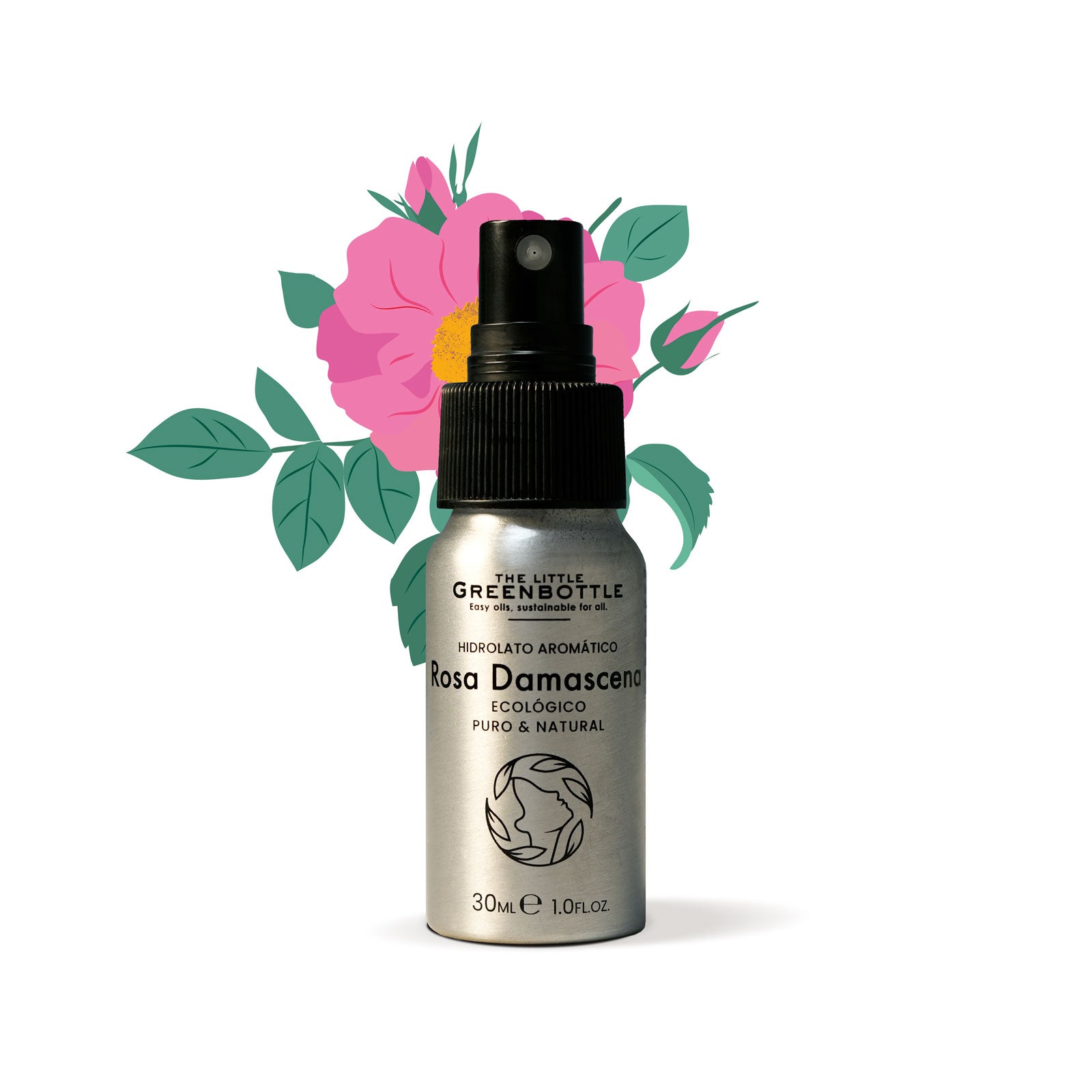Hidrolato PURO de Rosa Damascena 30 ml - Formato SPRAY DE BOLSO
